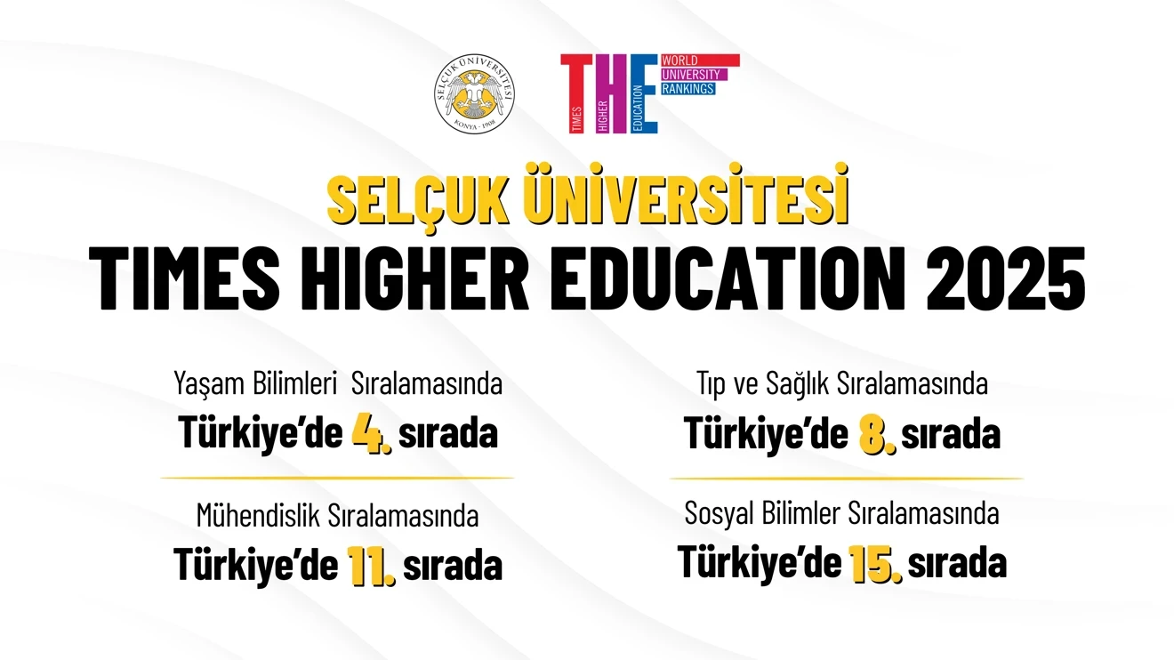 Selçuk Üniversitesi THE Alan Bazlı Dünya Üniversite Sıralaması 2025'de yer aldı!